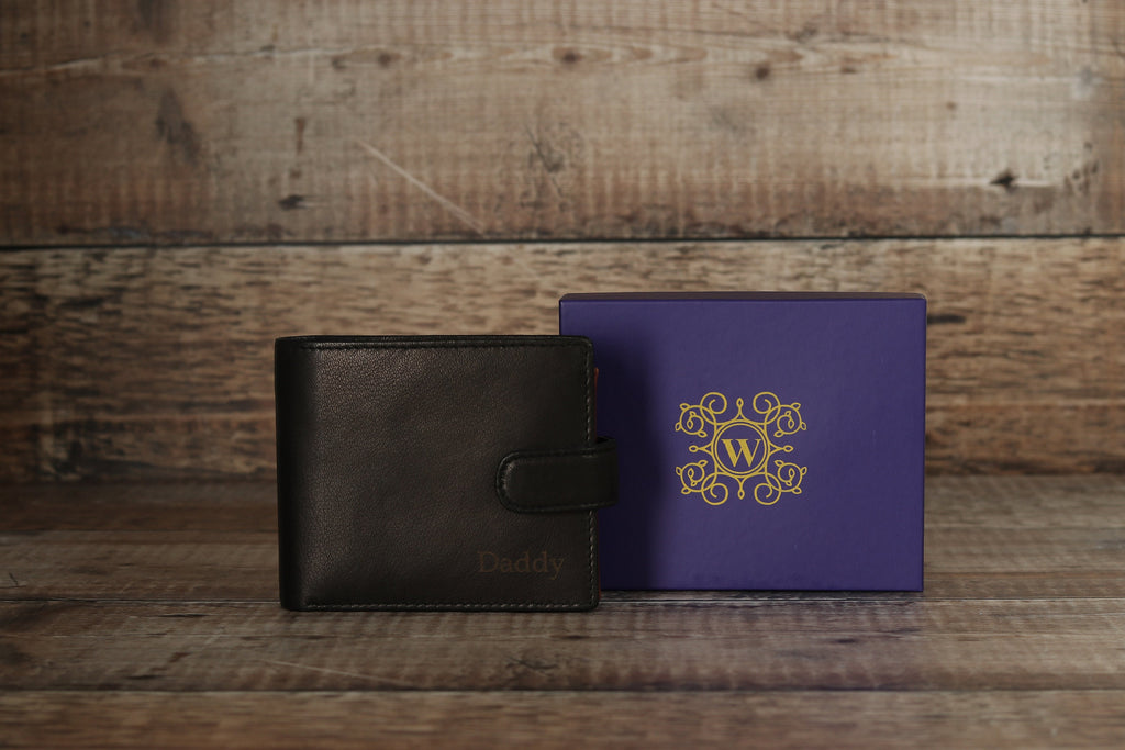 Custom Monogram Engraving, Personalised Mens Wallet, Genuine Soft Leather Wallet, Personalized Engraved Gift for Him, Boyfriend, Dad,Husband