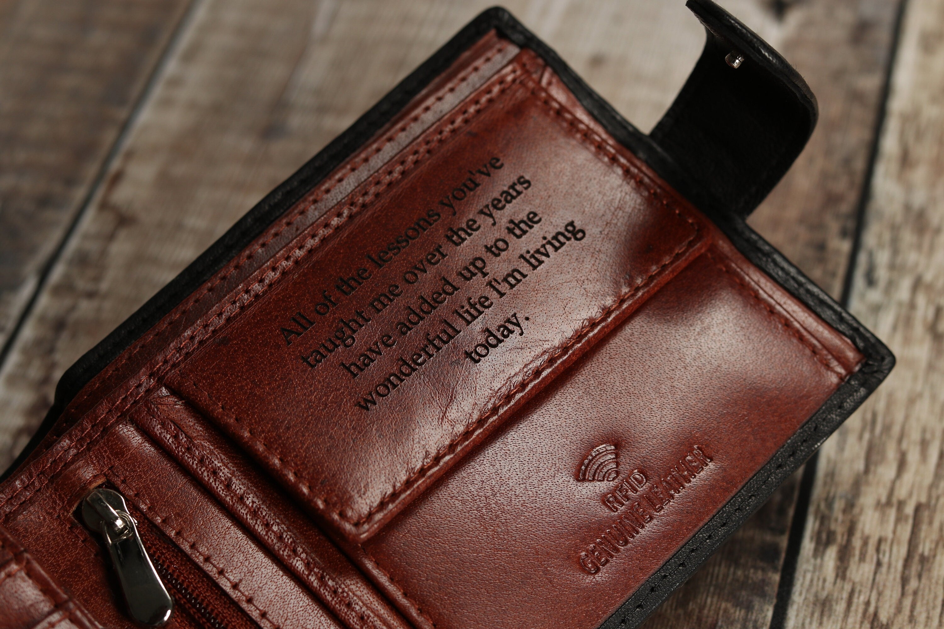 Custom Monogram Engraving, Personalised Mens Wallet, Genuine Soft Leather Wallet, Personalized Engraved Gift for Him, Boyfriend, Dad,Husband
