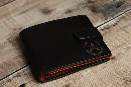 Custom Monogram Engraving, Personalised Mens Wallet, Genuine Soft Leather Wallet, Personalized Engraved Gift for Him, Boyfriend, Dad,Husband
