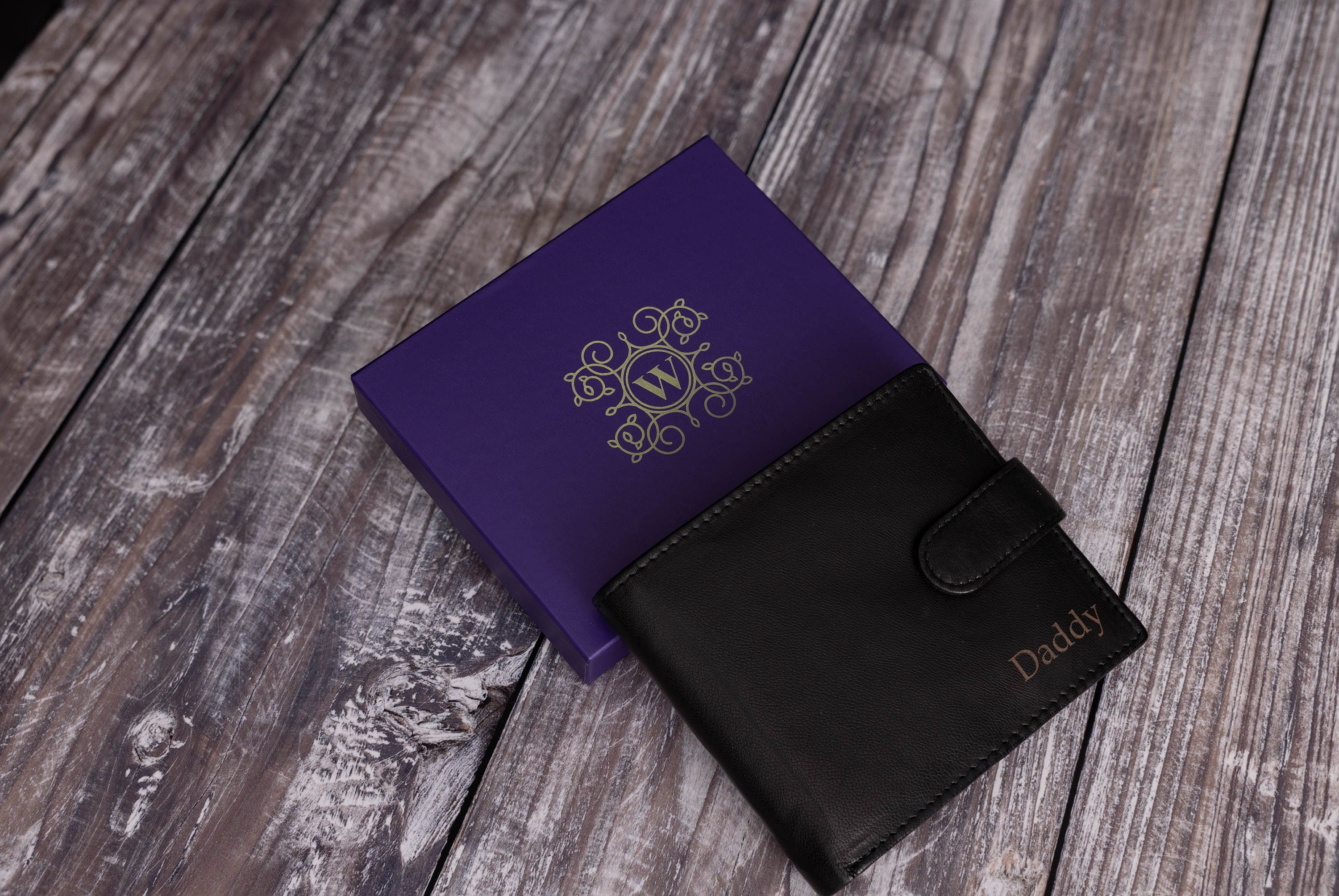 Personalised Men's Wallet, Genuine Soft Black Leather Wallet, Personalized Engraved Father's Day Gift for Him, Boyfriend, Dad, Husband