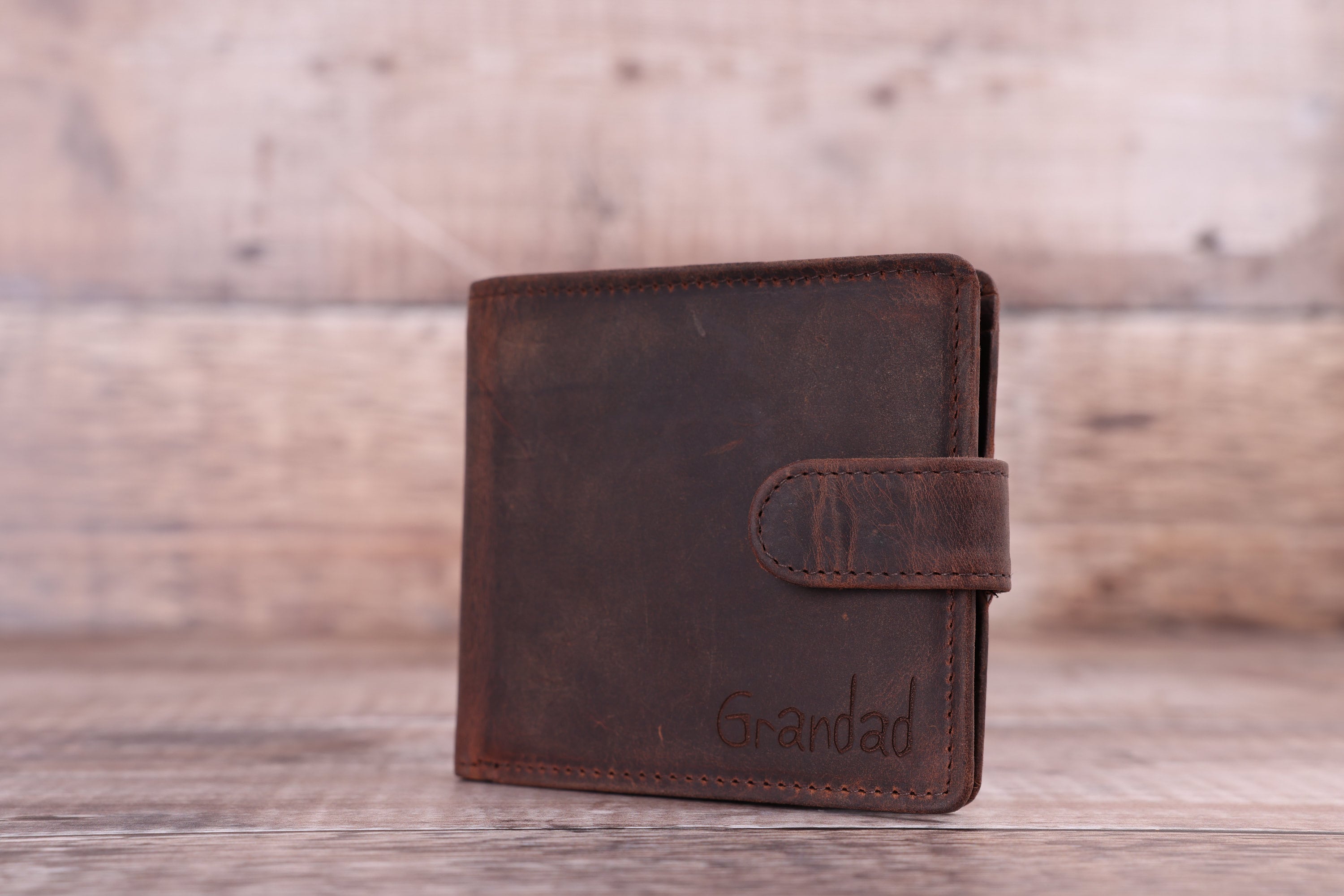 Custom Handwritten Engraved Wallet, Personalized Bifold Brown Real Leather Wallet, Personalised Father's Day Gift for Dad, Boyfriend,Husband