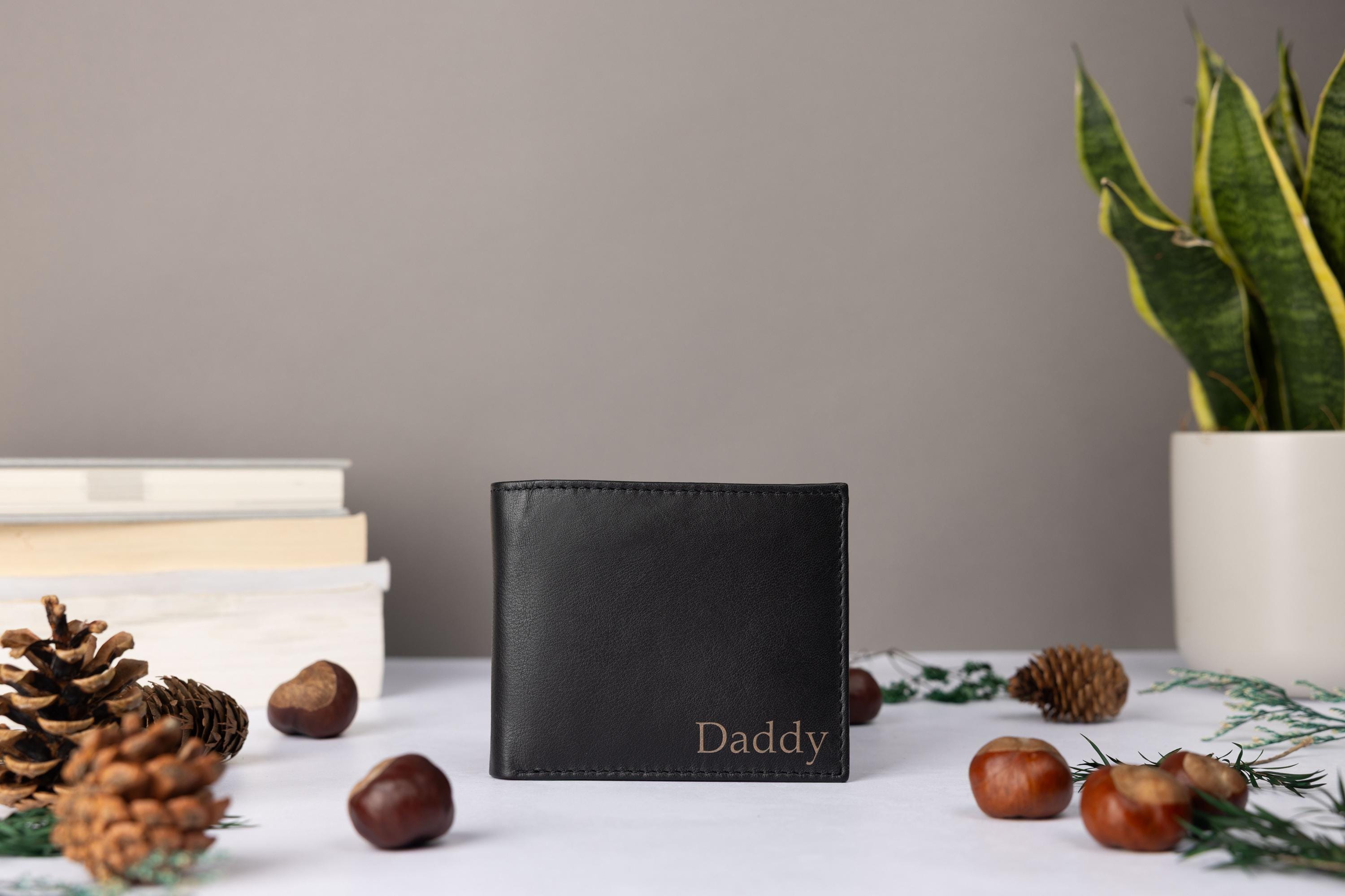 Personalised Men's Wallet, Genuine Soft Leather Wallet, Personalized Engraved Birthday Gift for him, dad Boyfriend, Husband, Father's Day