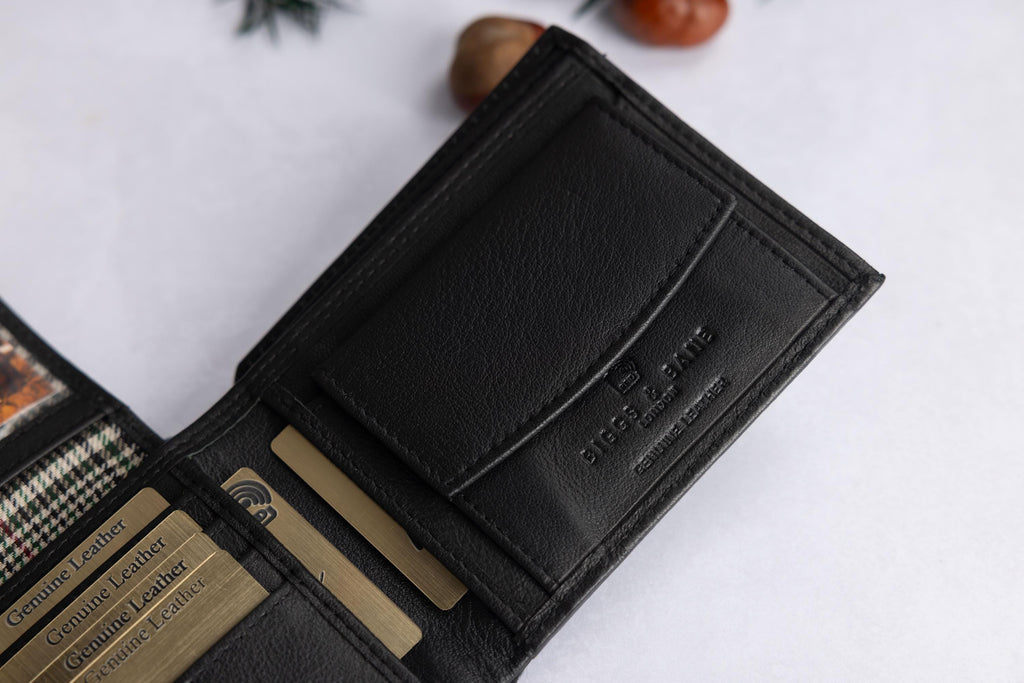 Personalised Men's Wallet, Genuine Soft Black Leather Wallet, Personalized engraved Father's Day Gift for him, Boyfriend, Dad, Birthday Gift