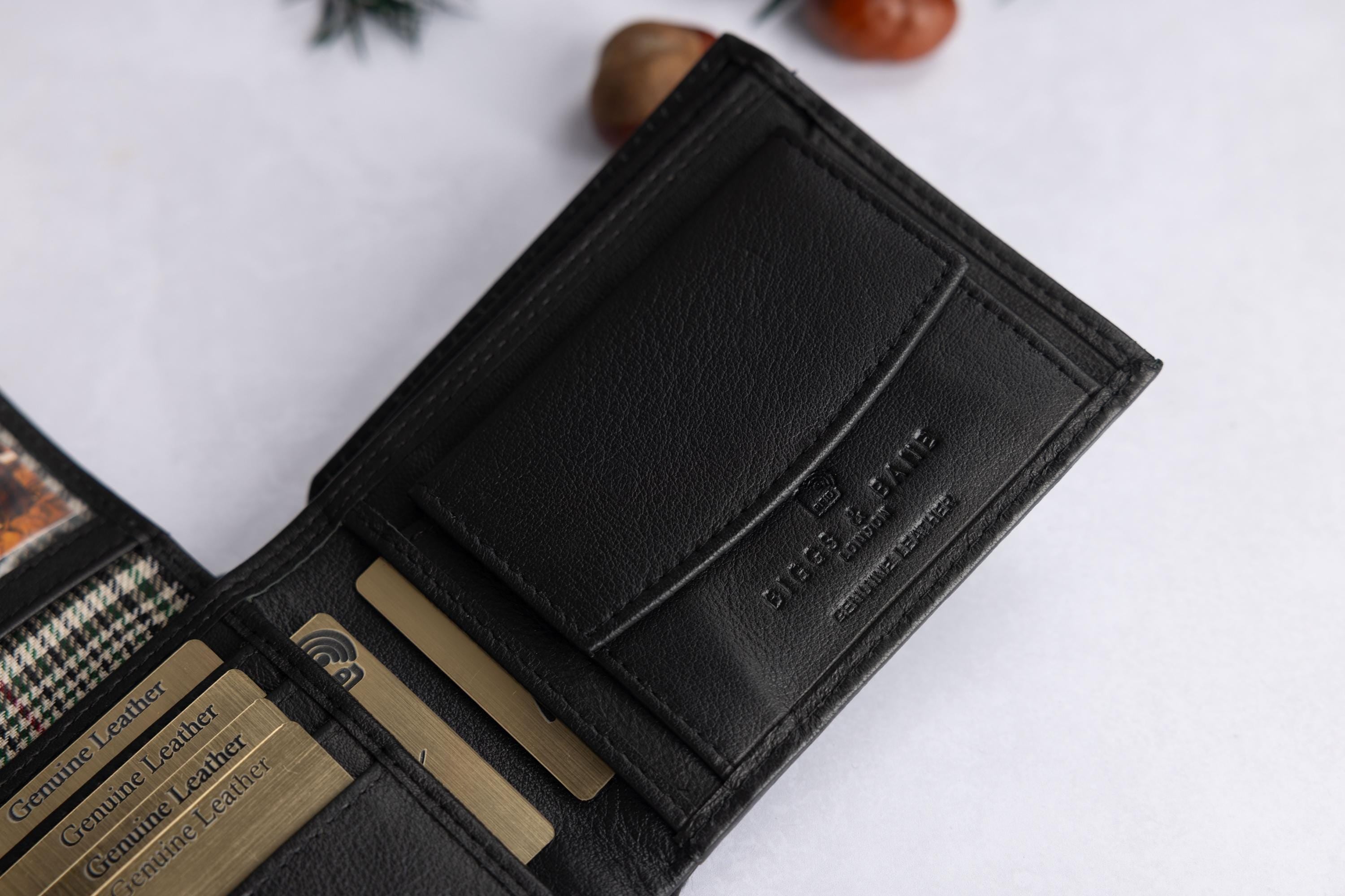 Personalised Men's Wallet, Genuine Soft Black Leather Wallet, Personalized engraved Father's Day Gift for him, Boyfriend, Dad, Birthday Gift