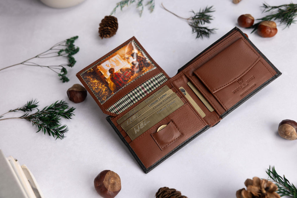 Personalised Men's Wallet, Genuine Soft Leather Wallet, Personalized Engraved Birthday Gift for him, dad Boyfriend, Husband, Father's Day