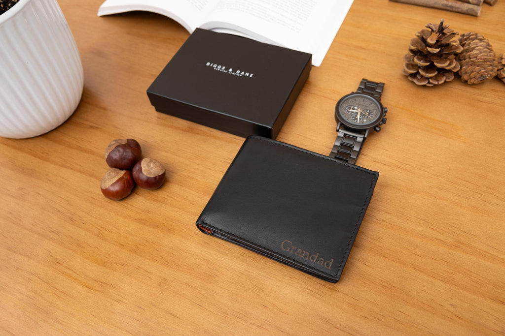 Personalised Big Zip Coin Leather Wallet, Men's Wallet, Engraved Wallet, Custom Wallet, Father's Day Gift for Him, Dad, Boyfriend, Husband