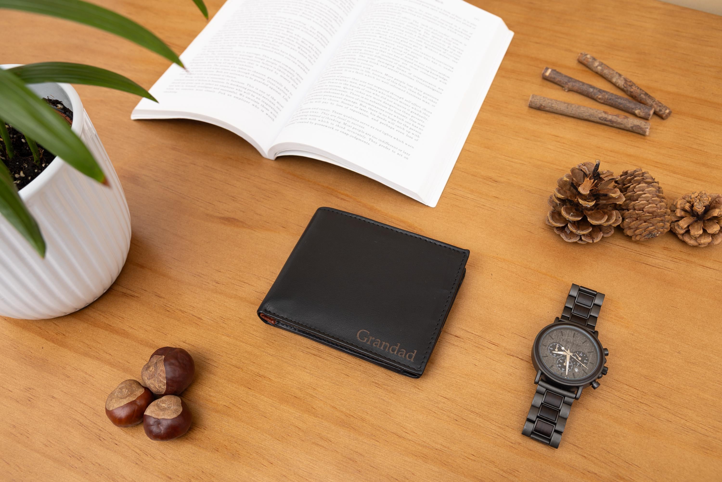 Personalised Big Zip Coin Leather Wallet, Men's Wallet, Engraved Wallet, Custom Wallet, Father's Day Gift for Him, Dad, Boyfriend, Husband