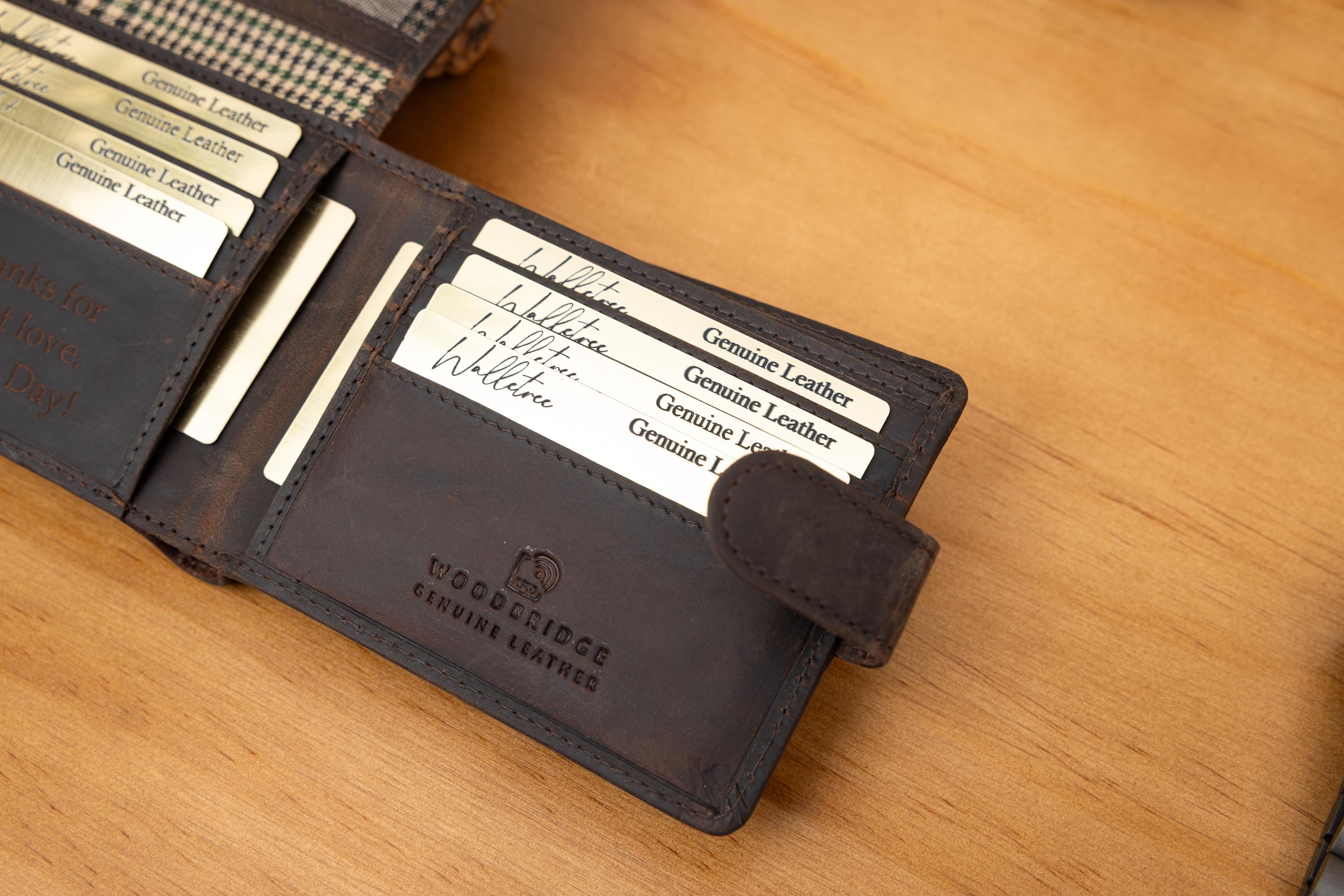 Personalized Leather Wallet, Bifold Brown Real Leather Wallet, Personalised Custom Engraved Gift for Boyfriend, Husband, Father's Day Gift
