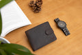 Personalized Leather Wallet, Bifold Brown Real Leather Wallet, Personalised Custom Engraved Gift for Boyfriend, Husband, Father's Day Gift