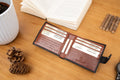 Personalised Custom Monogram Engraved, Genuine Soft Black & Brown Men's Leather Wallet, Father's Day Gift for him, Boyfriend, Husband, Dad